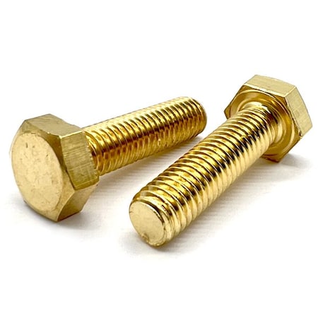 Boltsandnuts.Com Not Graded, 1/4"-20 Hex Head Tap Bolt, Plain Brass, 7/8 in L, 1000 PK 25C87HTBB/FT-1000